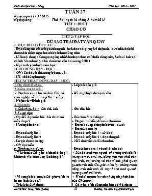 Giáo án điện tử Lớp 4 - Tuần 27 - Năm học 2014-2015 - Tòng Vinh Quang